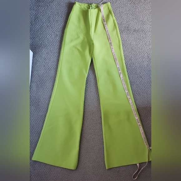 Oh polly batch a lime small regular high waisted flare pants NWT - Picture 8 of 14